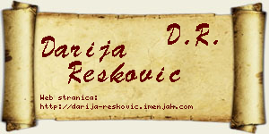 Darija Resković vizit kartica